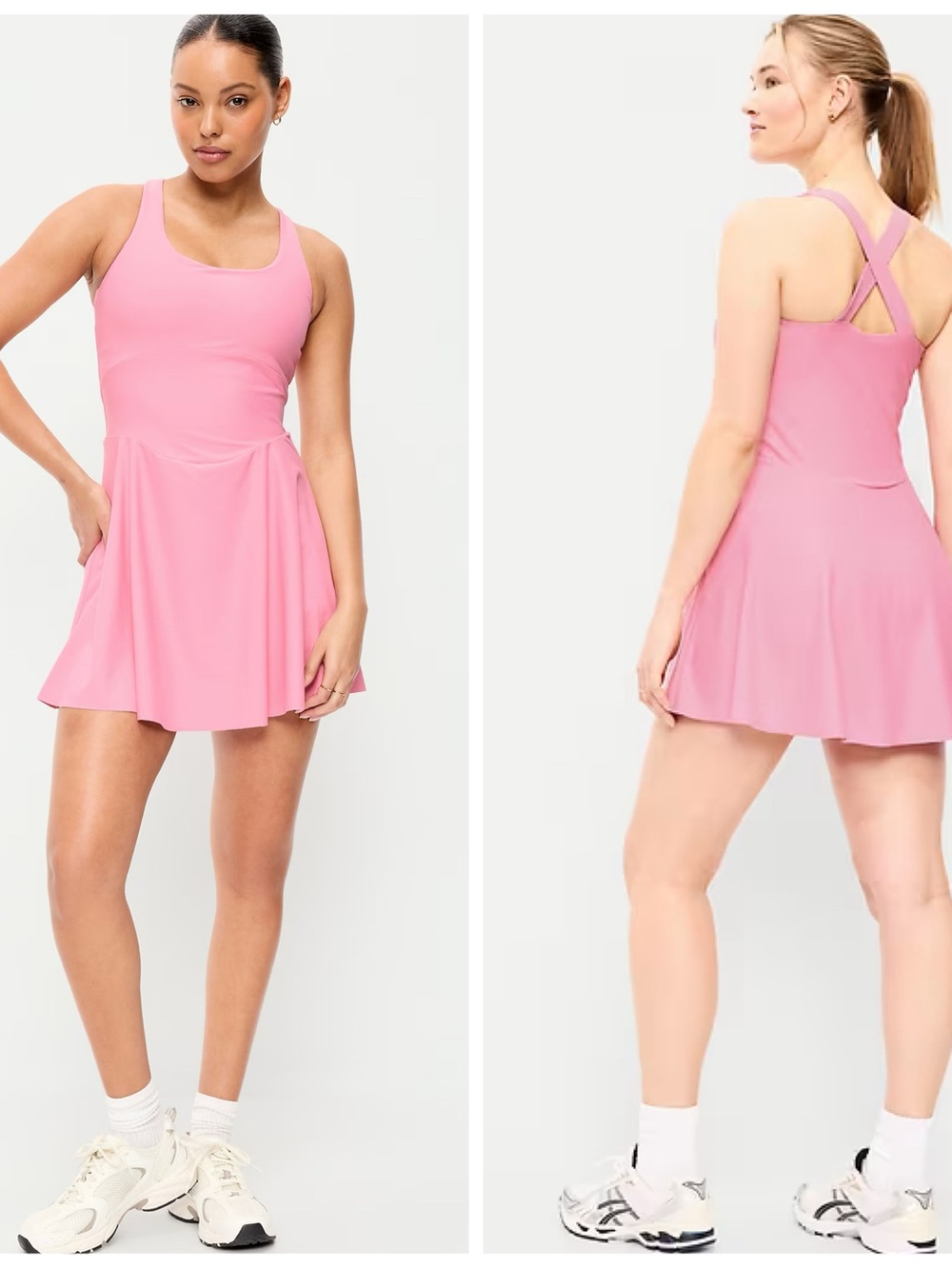 NWT Old Navy Powersoft Fit & Flare Exercise Dress SP Pink
